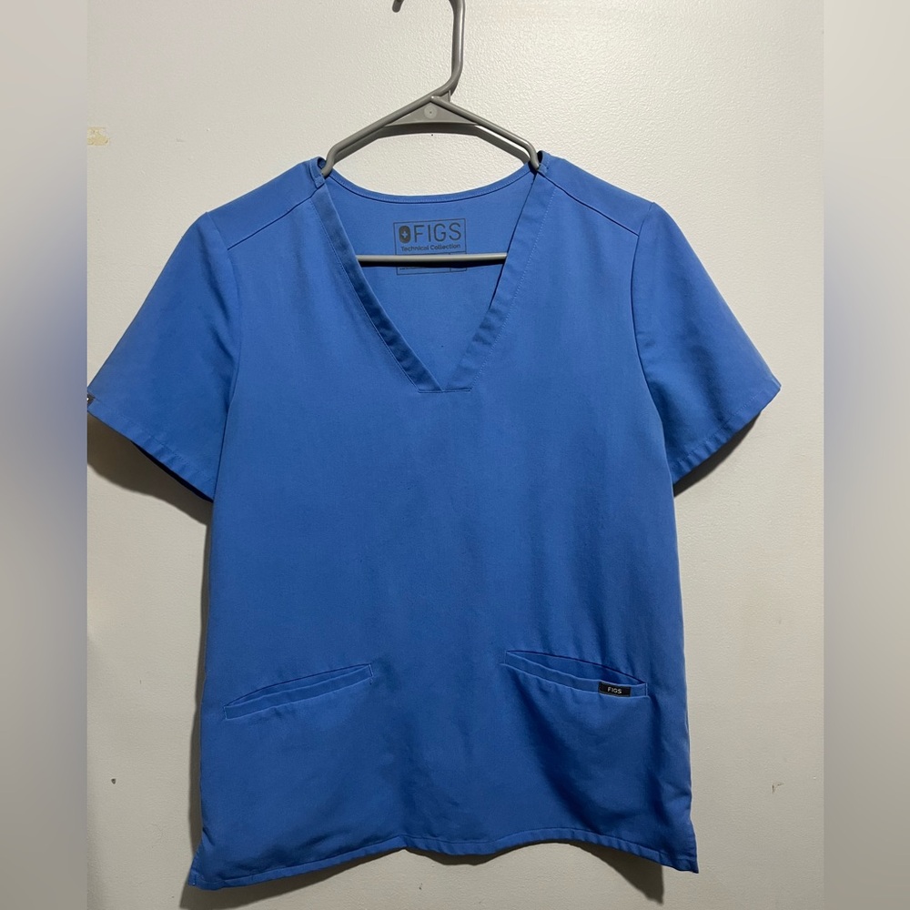 Figs Women's Blue V-Neck Top